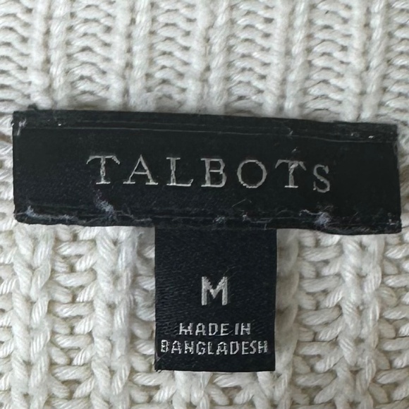 Talbots Shaker Stitch Pullover Sweater Sz Medium 8 10 Stripe Roll Neck - Picture 3 of 4